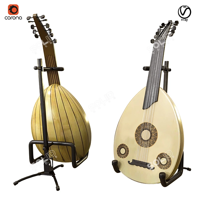 Exquisite Oud Instrument Masterpiece 3D model image 1