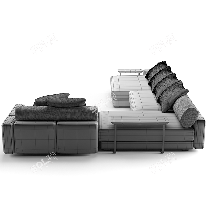 Luxurious Fendi Casa Halston: Modular Elegance 3D model image 7