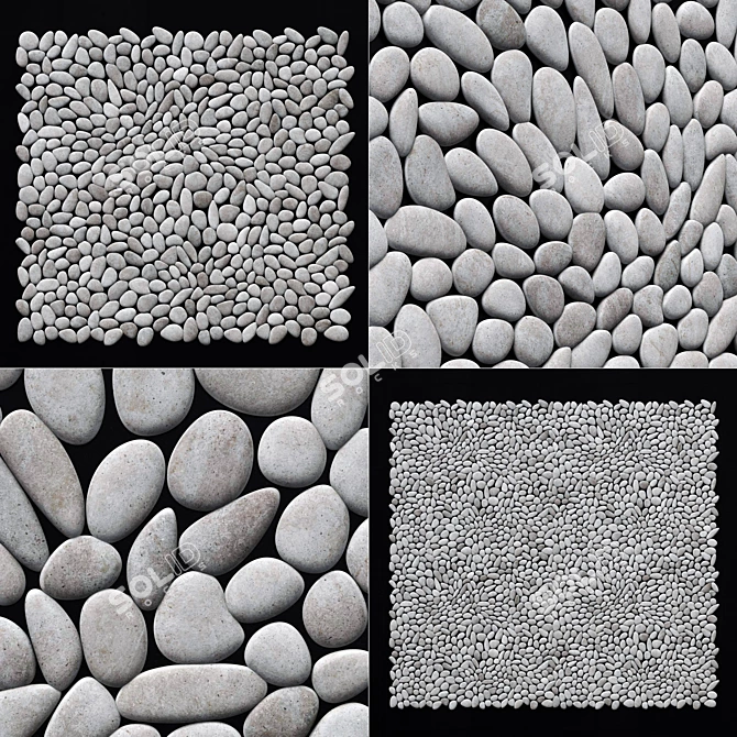 Pebble Panel Decor: Textured, Smooth, Versatile 3D model image 1