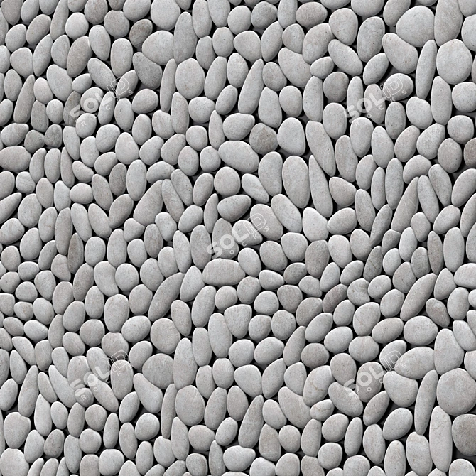 Pebble Panel Decor: Textured, Smooth, Versatile 3D model image 3