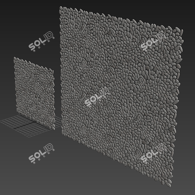 Pebble Panel Decor: Textured, Smooth, Versatile 3D model image 6