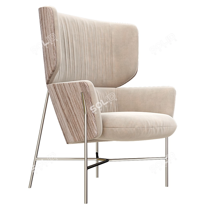 Caristo High Back Armchair 3D model image 2