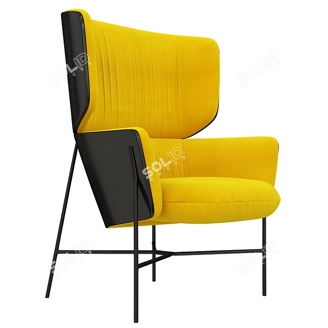 Caristo High Back Armchair 3D model image 5