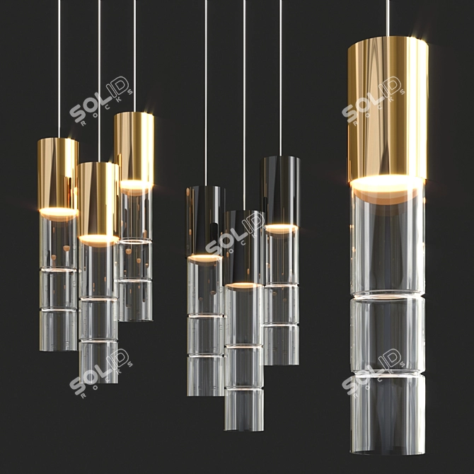 Organic Bamboo Pendant Light 3D model image 1