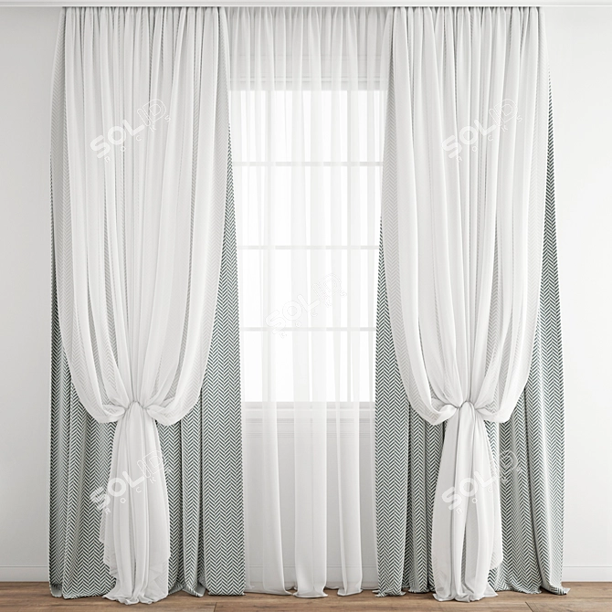 Polygonal Curtain Model 3D model image 1