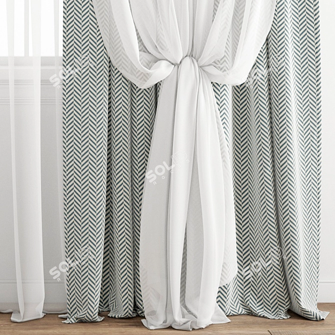 Polygonal Curtain Model 3D model image 4