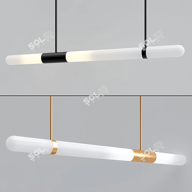 Elegant Glass Ceiling Lamps 3D model image 1