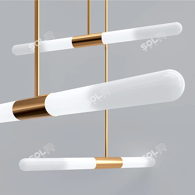 Elegant Glass Ceiling Lamps 3D model image 2