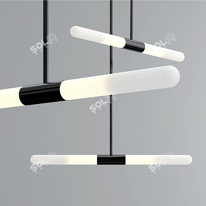 Elegant Glass Ceiling Lamps 3D model image 3