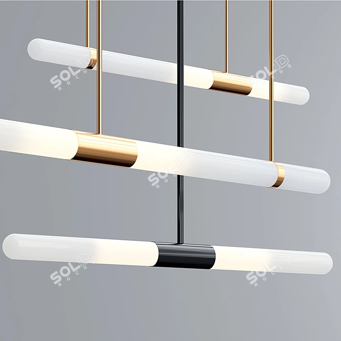 Elegant Glass Ceiling Lamps 3D model image 4