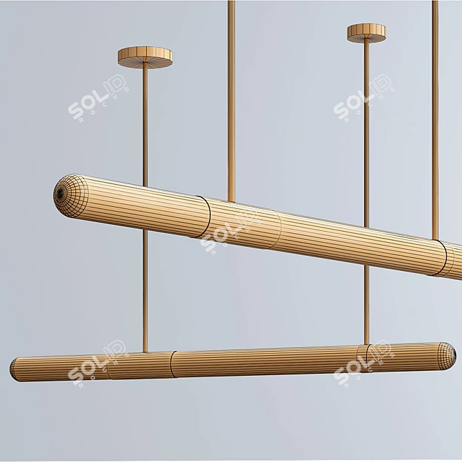 Elegant Glass Ceiling Lamps 3D model image 5