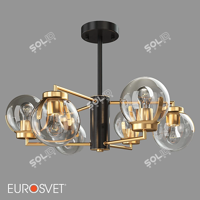 Creek Black Loft Ceiling Chandelier 3D model image 1