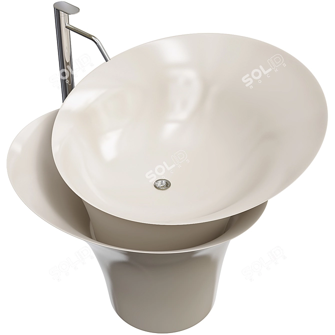 Sleek Wash Basin v004 3D model image 2