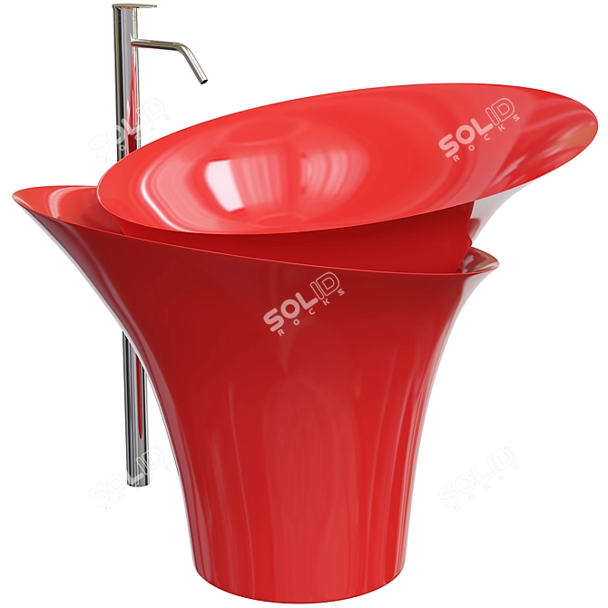 Sleek Wash Basin v004 3D model image 3