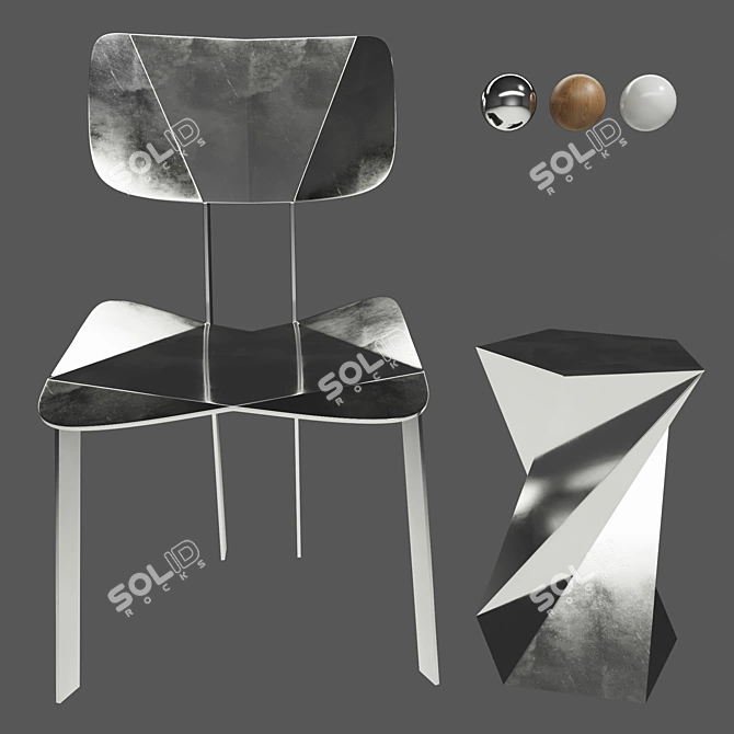 Takahashi Origami: Folding chairs perfected 3D model image 2