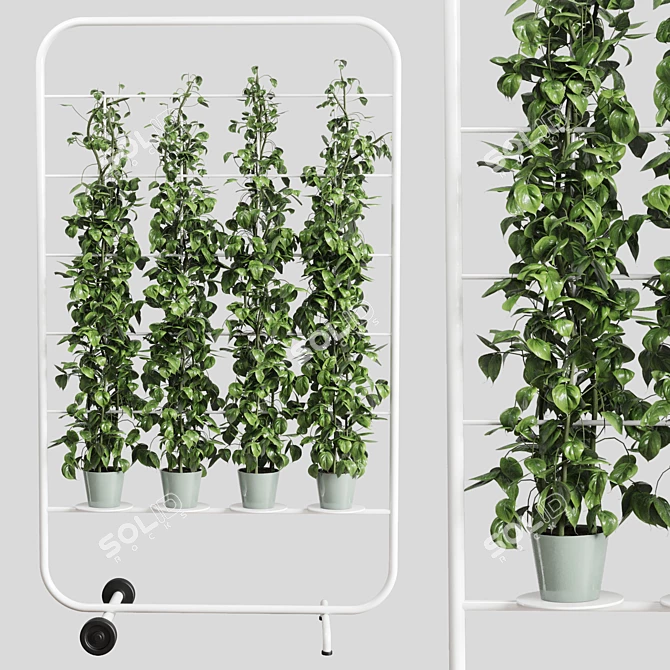 Metal Ivy Shelf Stand: Indoor/Outdoor Plant Vase 3D model image 1