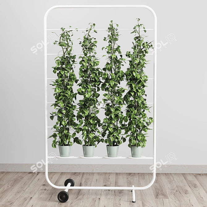 Metal Ivy Shelf Stand: Indoor/Outdoor Plant Vase 3D model image 2