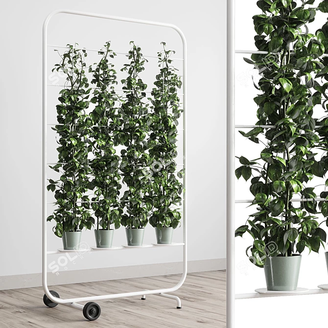 Metal Ivy Shelf Stand: Indoor/Outdoor Plant Vase 3D model image 3