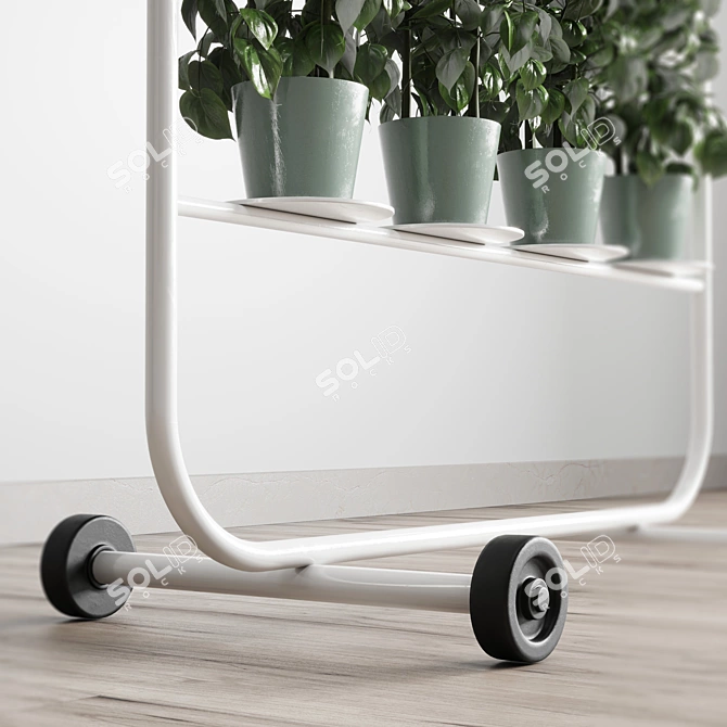 Metal Ivy Shelf Stand: Indoor/Outdoor Plant Vase 3D model image 4