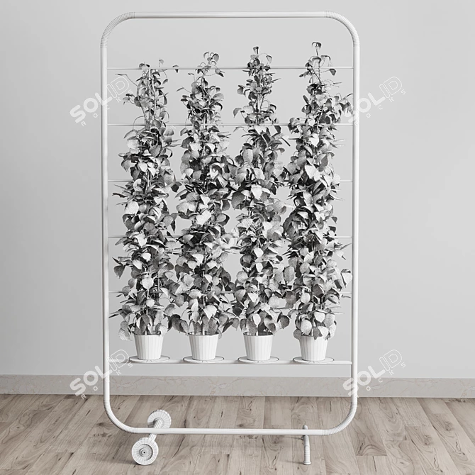 Metal Ivy Shelf Stand: Indoor/Outdoor Plant Vase 3D model image 5