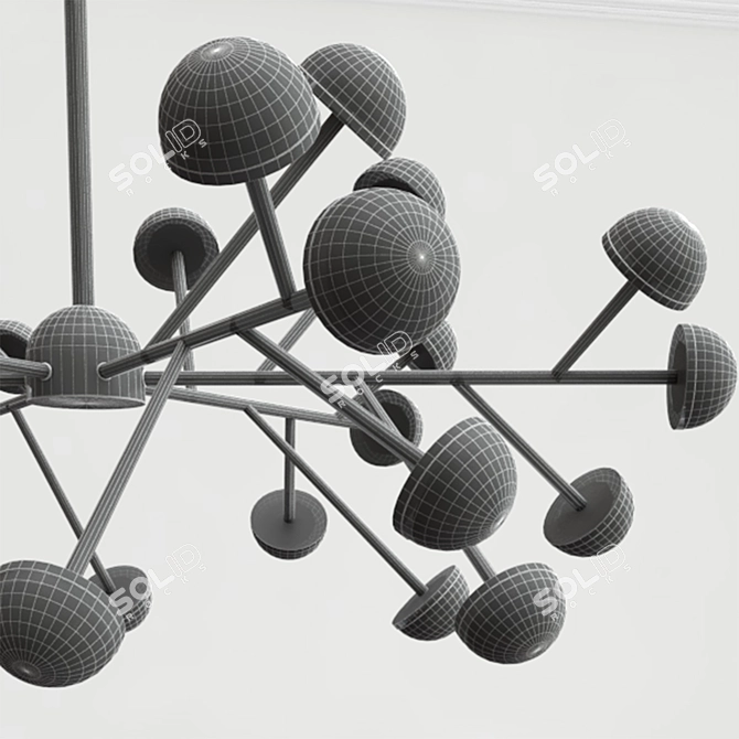 Elegant Branchy LED Chandeliers 3D model image 5