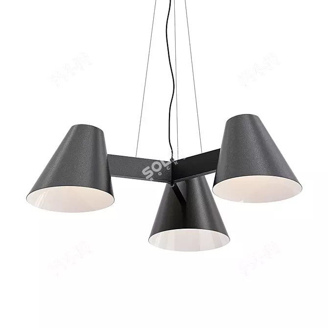 Elegant Conus Pendant Chandelier 3D model image 1