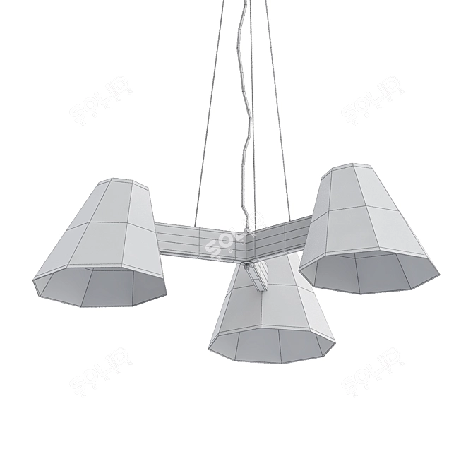 Elegant Conus Pendant Chandelier 3D model image 2