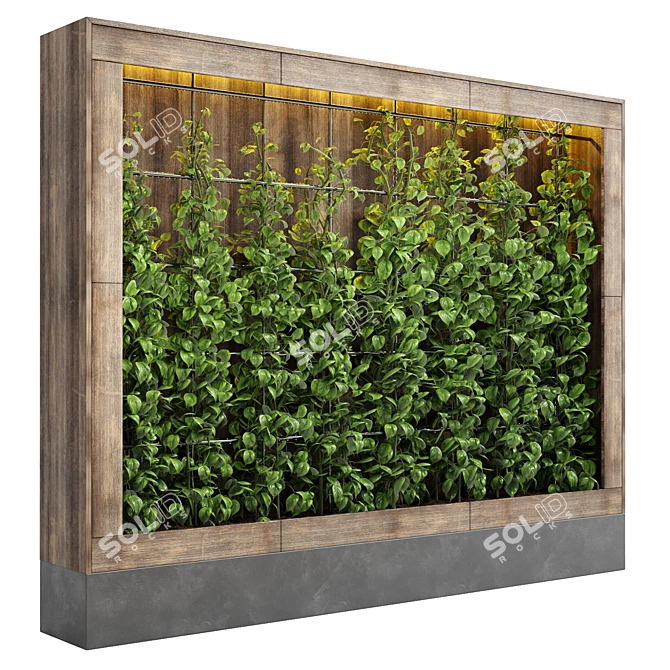 103 Ivy Plant Vertical Garden Wood Vase 3D model image 1