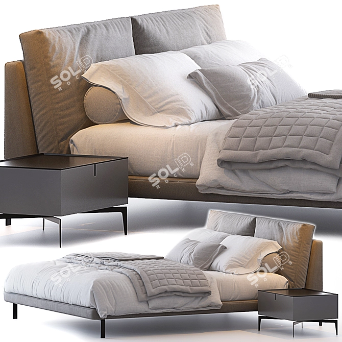 Lady B: Elegant Alivar Bed 3D model image 1