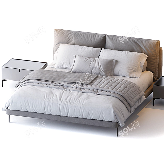 Lady B: Elegant Alivar Bed 3D model image 2