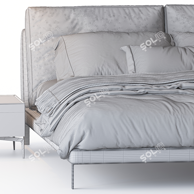 Lady B: Elegant Alivar Bed 3D model image 4