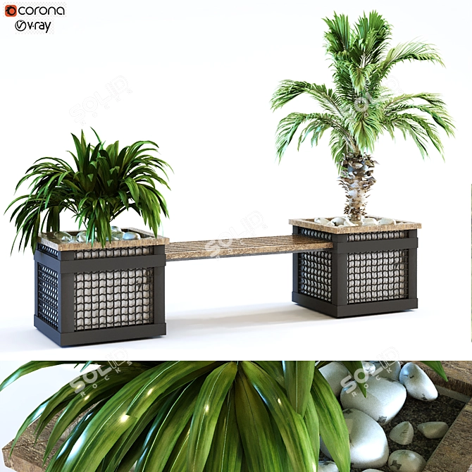 Elegant Greenery Box Set 3D model image 1