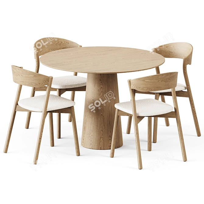 Modern Wooden Dining Set: Table P.O.V. D110 & Chair Tube 3D model image 1