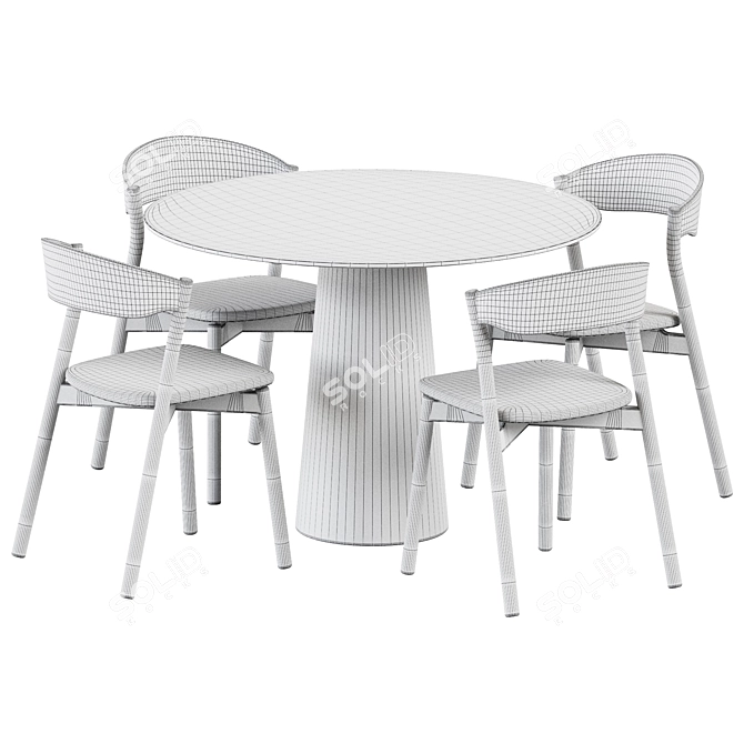 Modern Wooden Dining Set: Table P.O.V. D110 & Chair Tube 3D model image 2