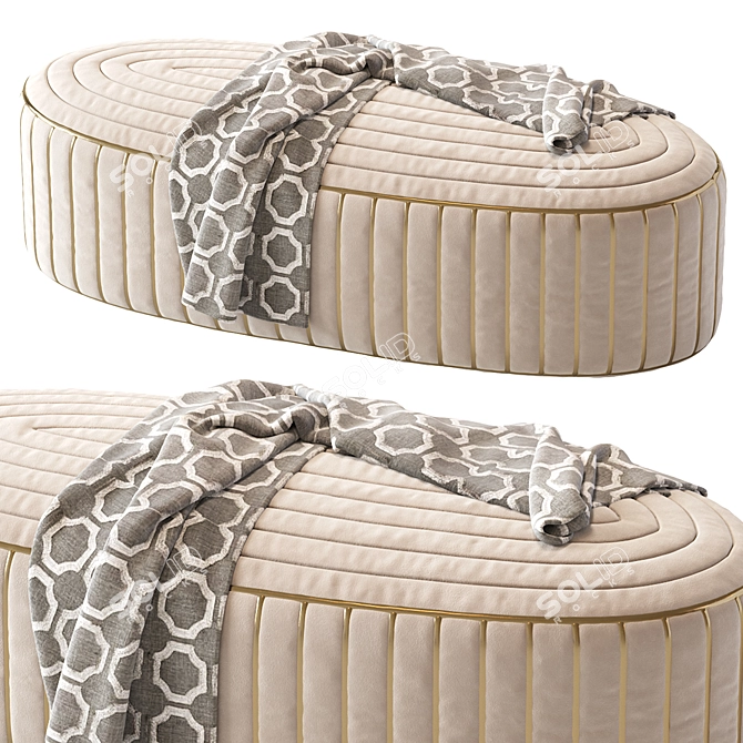 Cozy Ottoman Pouf: Compact & Stylish 3D model image 2