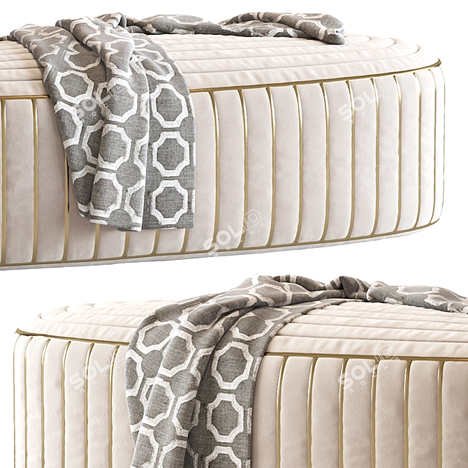 Cozy Ottoman Pouf: Compact & Stylish 3D model image 3