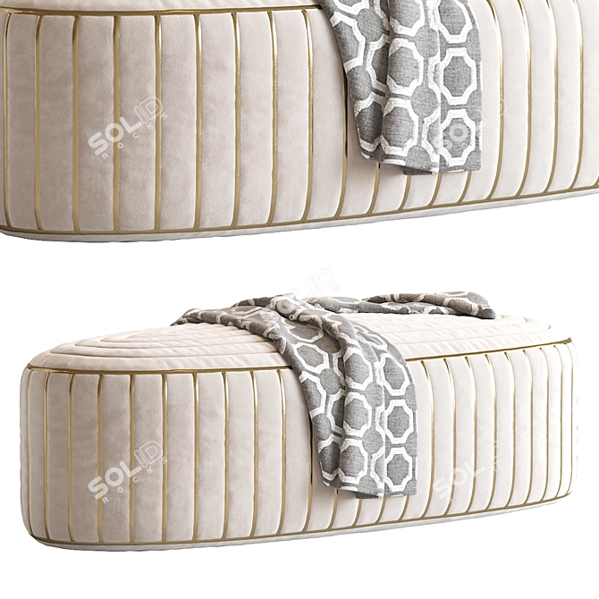 Cozy Ottoman Pouf: Compact & Stylish 3D model image 4