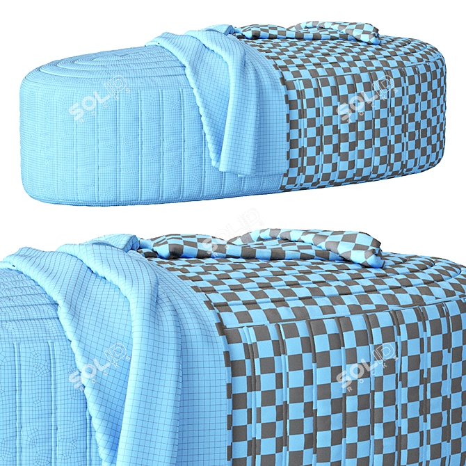 Cozy Ottoman Pouf: Compact & Stylish 3D model image 6