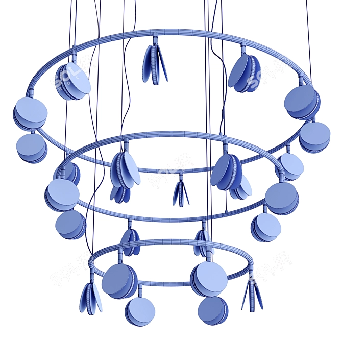 Sleek Shell Chandelier Collection 3D model image 7