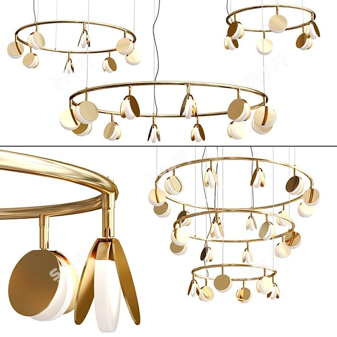 Sleek Shell Chandelier Collection 3D model image 9