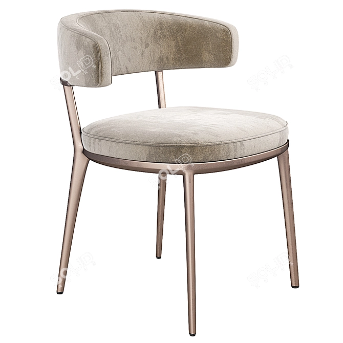 Caratos Maxalto Chair: Elegant Velvet Design 3D model image 1