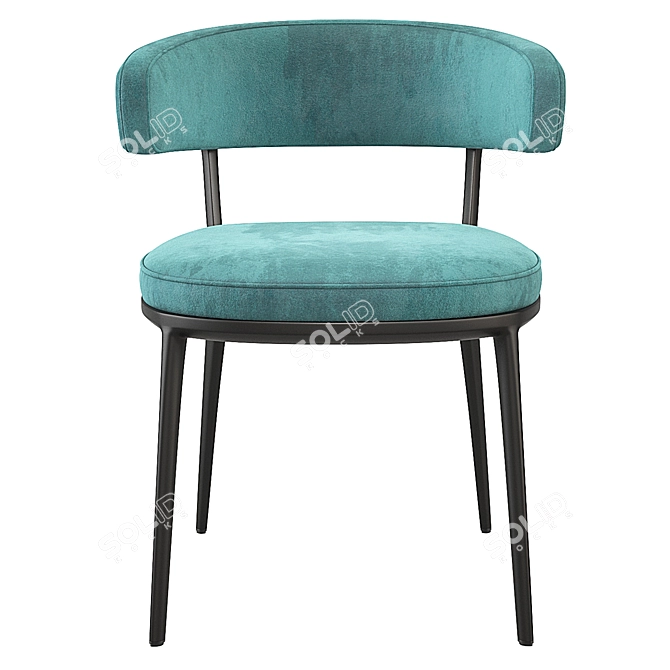 Caratos Maxalto Chair: Elegant Velvet Design 3D model image 2