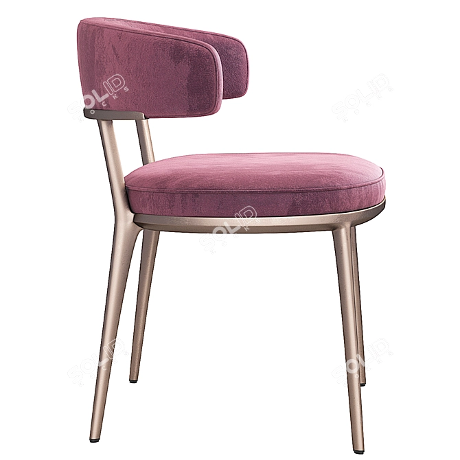 Caratos Maxalto Chair: Elegant Velvet Design 3D model image 3