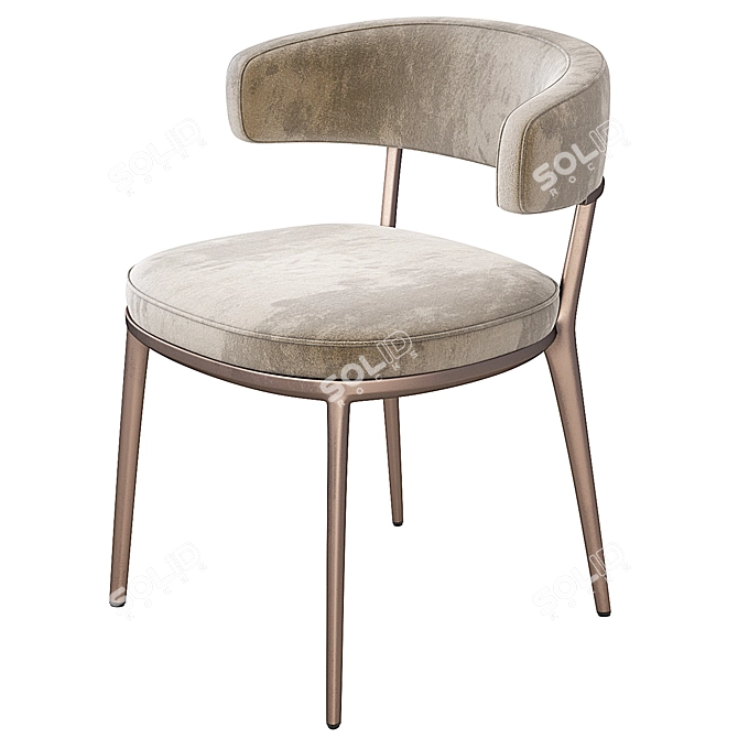 Caratos Maxalto Chair: Elegant Velvet Design 3D model image 4