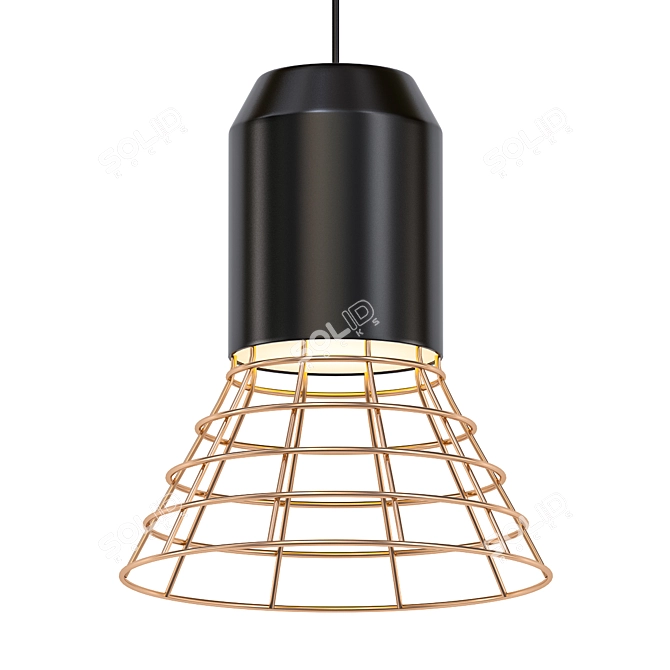 Elegant Anthracite Pendant Lamp 3D model image 1