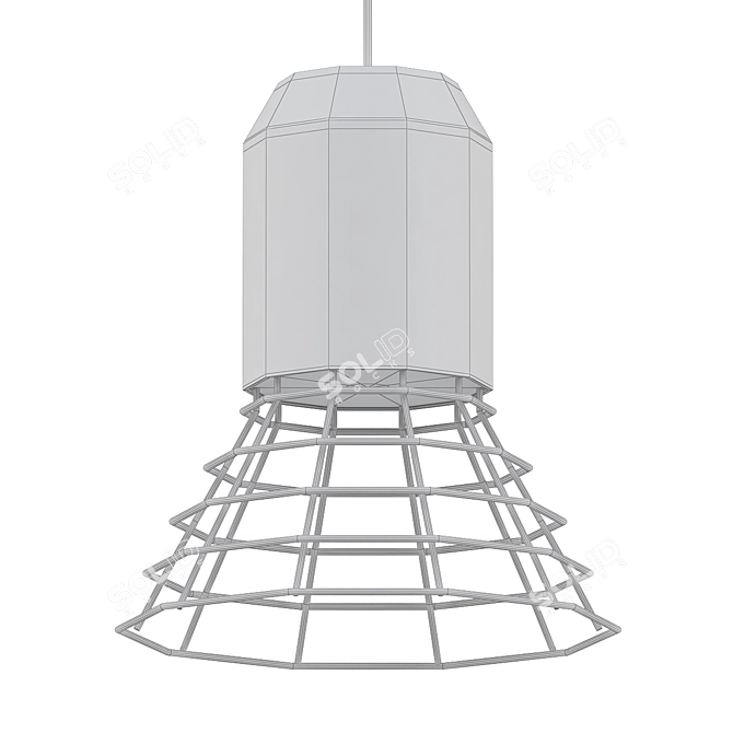 Elegant Anthracite Pendant Lamp 3D model image 2