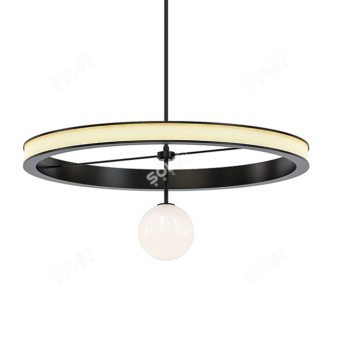 Elegant Ring Pendant Lamp 3D model image 1