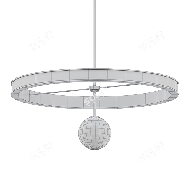 Elegant Ring Pendant Lamp 3D model image 2