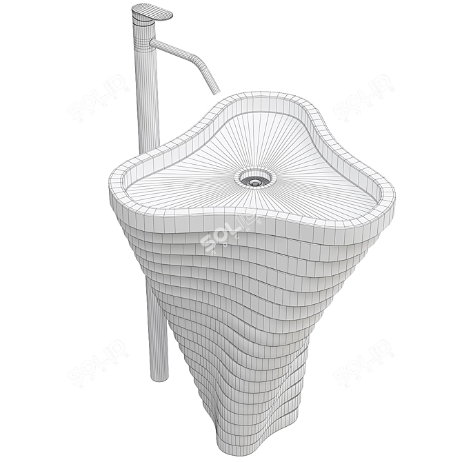 Sleek Elegant Wash Basin v007 3D model image 2