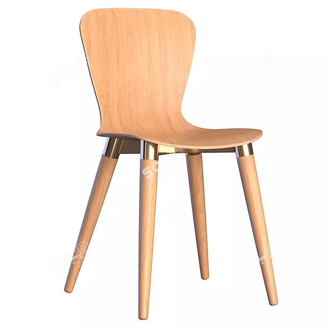 Elegant Edelweiss Dining Chairs 3D model image 1